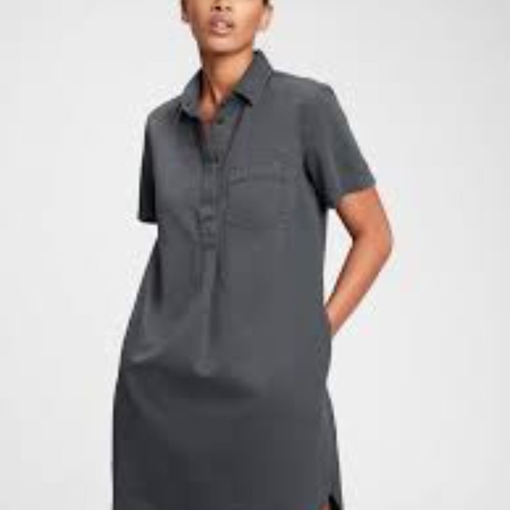 NWT GAP Pop Over Dress Soft Black Large Tall